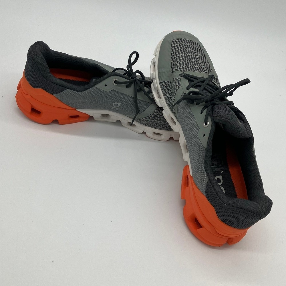 On Cloud Running Shoes Mens 12 Grey Orange CloudTec Sneakers Low Top